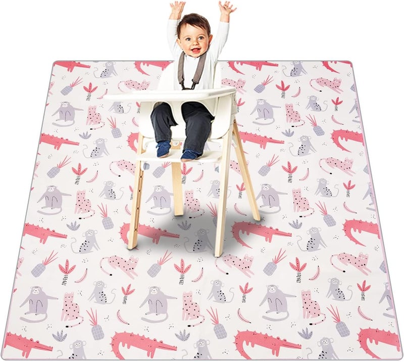 CoolaPeach Splat Mat for Under High Chair/Arts/Crafts, Washable Baby Spill Mat Waterproof Non-Slip Floor Splash Mat, Portable Play Mat and Table Cloth (Crocodile, 43"x 43") - Image 1
